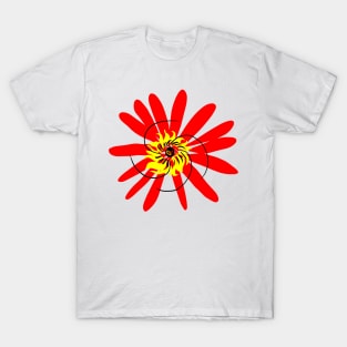 Fire flower abstract sunflower street wear T-Shirt